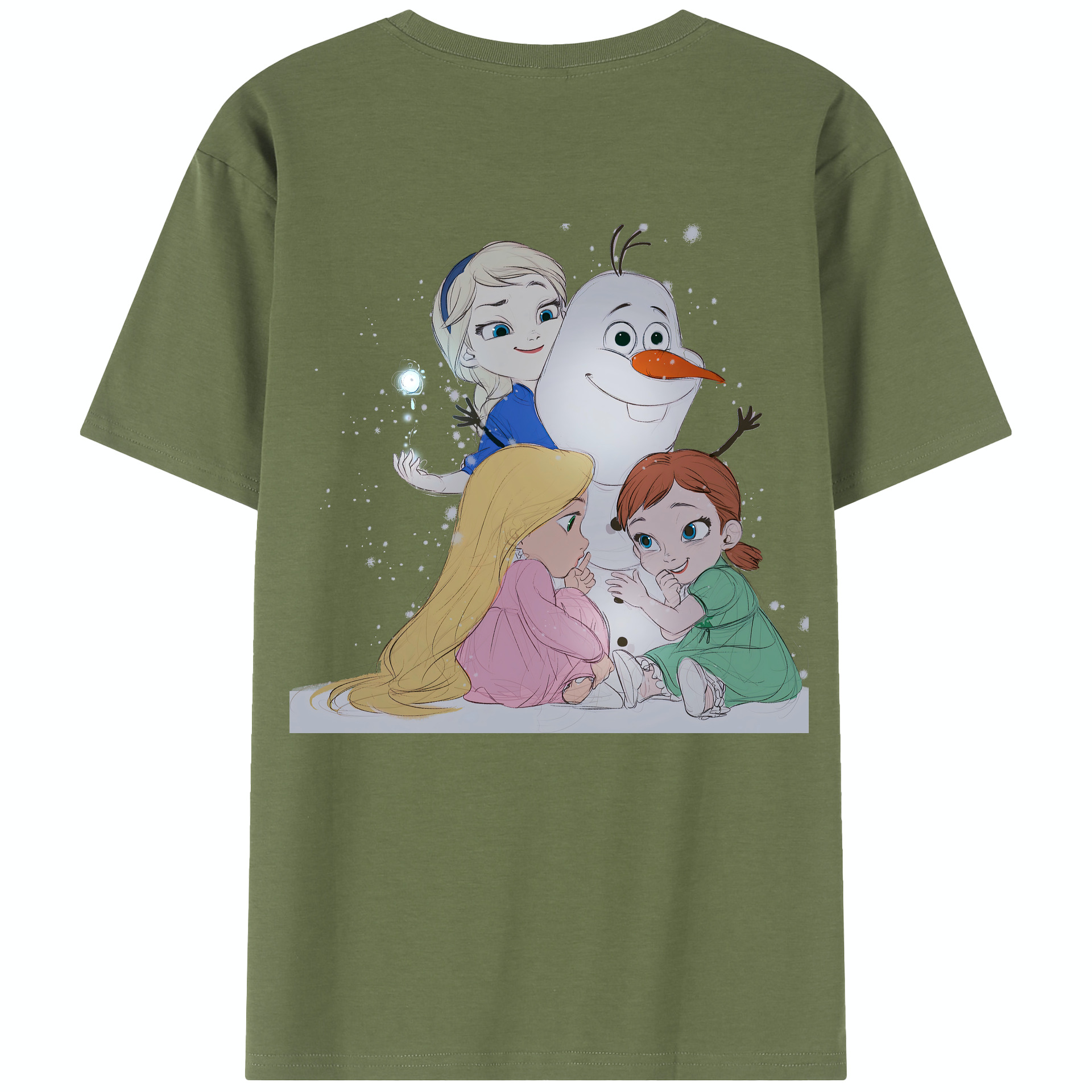 （画像用） アナと雪の女王 アンナ エルサ Frozen Anna Elsa 綿100％半袖Tシャツ（背面プリント）